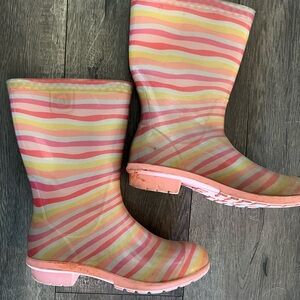 UGG Kids Boots with Pink and Yellow Stripes
